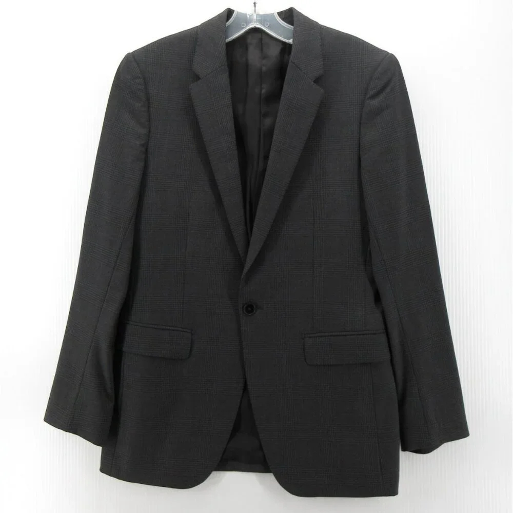 Theory Sport Coat 36 Blazer Wool Blend Glen Plaid Jacket Classic *